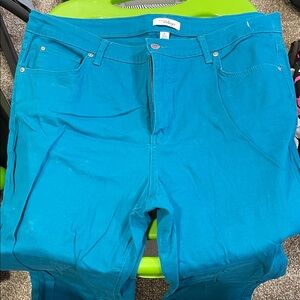 Indigo Turquoise Straight Leg Jeans